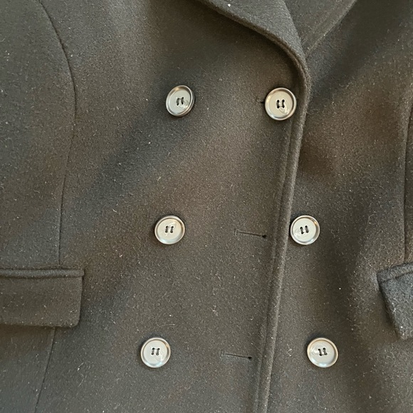 Allegra K Women's Notched Lapel Double Breasted Pea Coat - Picture 3 of 6